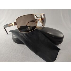 Carrera‎ 8063/S AOZSP Matte Gold Brown Polarized Navigator Sunglasses 61mm